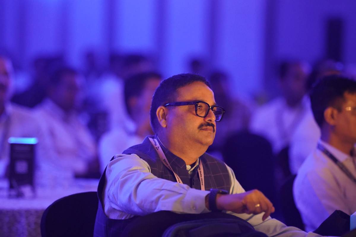 A delegate following a session from the audience at Pharmig India 2025